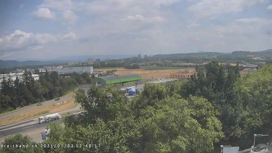 Webcam autoroute A2 en Suisse, à l'est de Bâle, au niveau de la sortie et du Ikea PratteIn
