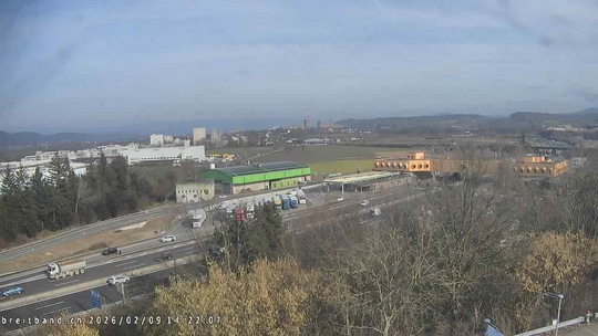 Webcam autoroute A2 en Suisse, à l'est de Bâle, au niveau de la sortie et du Ikea PratteIn