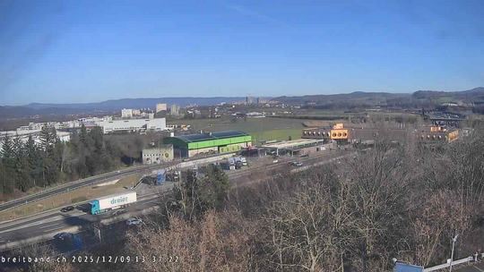 Webcam autoroute A2 en Suisse, à l'est de Bâle, au niveau de la sortie et du Ikea PratteIn