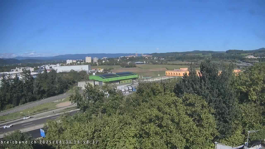 Webcam autoroute A2 en Suisse, à l'est de Bâle, au niveau de la sortie et du Ikea PratteIn