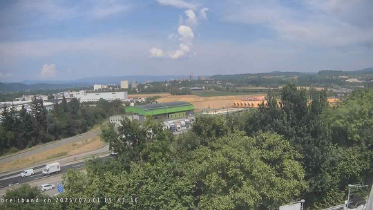 Webcam autoroute A2 en Suisse, à l'est de Bâle, au niveau de la sortie et du Ikea PratteIn