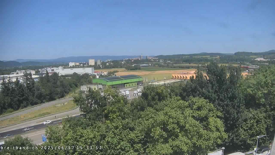 Webcam autoroute A2 en Suisse, à l'est de Bâle, au niveau de la sortie et du Ikea PratteIn