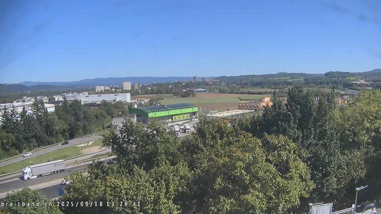 Webcam autoroute A2 en Suisse, à l'est de Bâle, au niveau de la sortie et du Ikea PratteIn